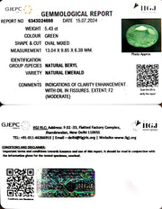5.43/CT Natural Panna Stone with Govt. Lab Certificate-2331